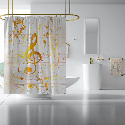 ゴールデンスタイリッシュ調和ミュージカルカオスアイボリー シャワーカーテン