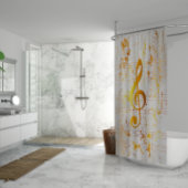 ゴールデンスタイリッシュ調和ミュージカルカオスアイボリー シャワーカーテン