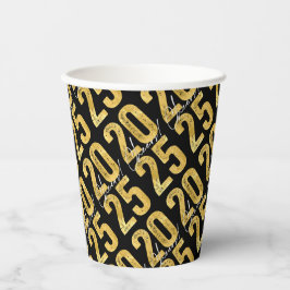 ゴールデンスタイリッシュ2025応援モダン新年パーティー 紙コップ