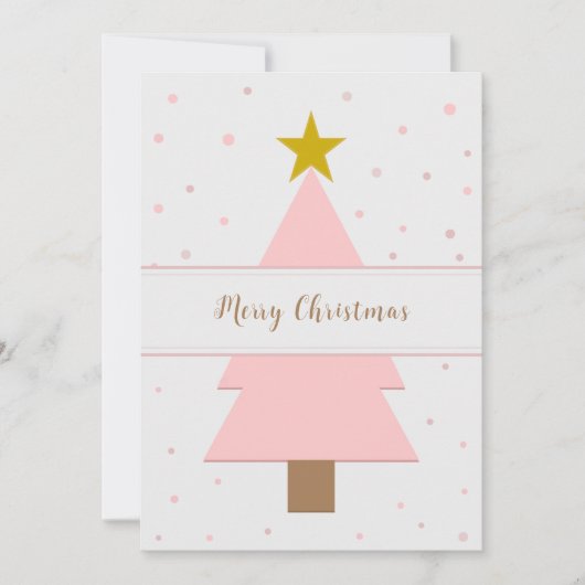 ゴールデンスターをトッピングしたソロピンクのクリスマスツリー (正面)