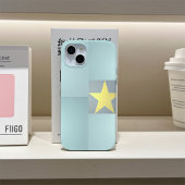 ゴールデンスターエクセレンスエレガントテクスチャードティール(緑がかった色)ブルー Case-Mate iPhoneケース