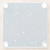 ゴールデンスターオンブルーナイトパターン ガラスコースター (裏面)