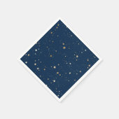 ゴールデンスターオンブルーナイトパターン スタンダードカクテルナプキン (角)