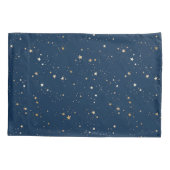 ゴールデンスターオンブルーナイトパターン 枕カバー (裏面-左)