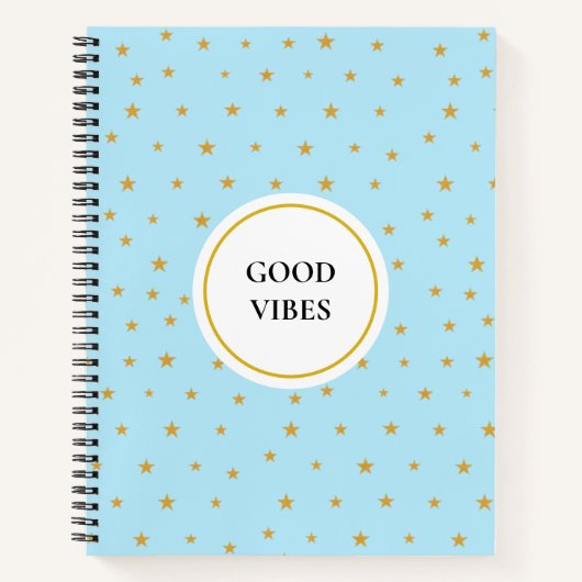 ゴールデンスターオンライトターコイズブルーノート ノートブック (正面)