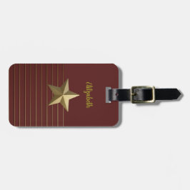 ゴールデンスターオン深いレッドラゲッジタグ ラゲッジタグ