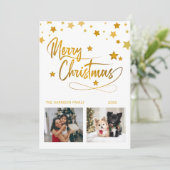 ゴールデンスタークリスマス書道2枚 シーズンカード (スタンド正面)