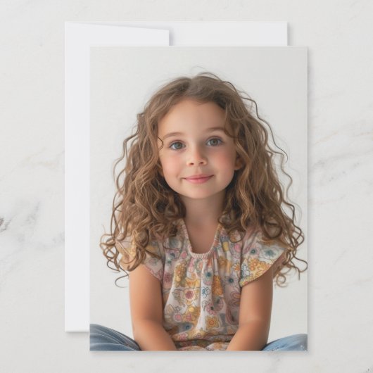 ゴールデンスターズアンドピンク子供の誕生日パーティー 招待状 (裏面)