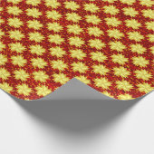 ゴールデンスターズアンドレッドグリッター ラッピングペーパー (角)