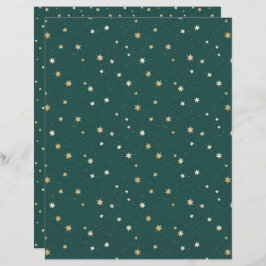 ゴールデンスターズグリーンスカイクリスマススクラップブック紙