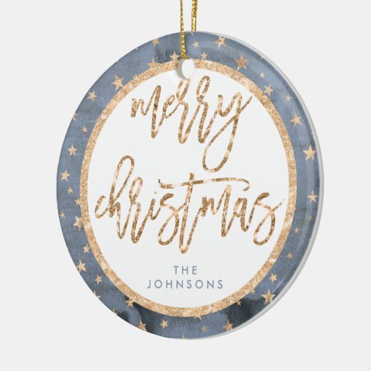 ゴールデンスターズメリークリスマスオーナメントセラミック セラミックオーナメント (左)