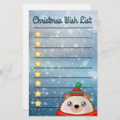 ゴールデンスターズ文房具で愛らしいハリネズミ 便箋 (正面/裏面)