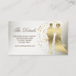 ゴールデンスターズ新郎新婦ヴィンテージ エンクロージャーカード