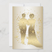 ゴールデンスターズ花嫁と花婿婚約パーティ 招待状 (裏面)