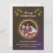 ゴールデンスターズ&スノーフレーク写真クリスマス シーズンカード (正面)