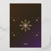 ゴールデンスターズ&スノーフレーク写真クリスマス 箔シーズンカード (裏面)