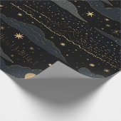 ゴールデンスターズ&ムーンナイトスカイラッピング紙 ラッピングペーパー (角)
