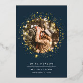 ゴールデンスターズ |写真婚約 箔招待状 (正面)