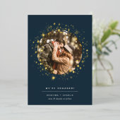 ゴールデンスターズ |写真婚約 箔招待状 (立ち正面)