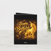 ゴールデンスターダストバースデー - ファンタジーユニコーン 招待状 (裏面)