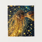 ゴールデンスターダストファッション美しいガールグロースカイ タペストリー (正面)