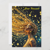 ゴールデンスターダストファッション美しいガールグロースカイ 招待状 (正面)