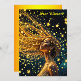 ゴールデンスターダストファッション美しいガールグロースカイ 招待状