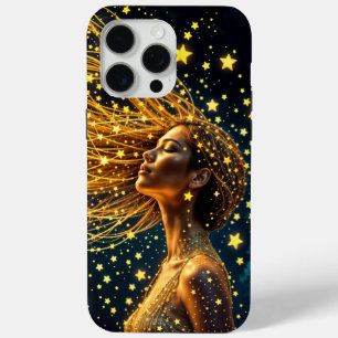 ゴールデンスターダストファッション美しいガールグロースカイ iPhone 15 PRO MAXケース