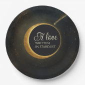 ゴールデンスターダスト結婚クリスタル ペーパープレート (正面)