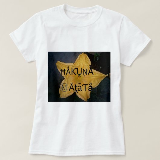 ゴールデンスターハクナマタタアートプリント Tシャツ (デザイン正面)