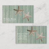 ゴールデンスターフィッシュ&ウッドエレガントビーチトロピカルシック 名刺 (正面/裏面)