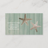 ゴールデンスターフィッシュ&ウッドエレガントビーチトロピカルシック 名刺 (裏面)