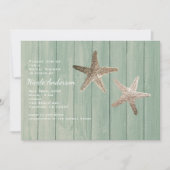ゴールデンスターフィッシュ&ウッドエレガントビーチ招待状 招待状 (正面)