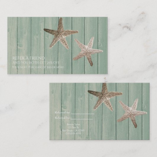 ゴールデンスターフィッシュ&ウッドビーチフレンドカードを参照 紹介カード (正面/裏面)