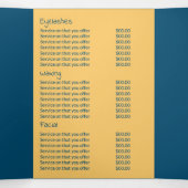 ゴールデンスターフィッシュ、美しいサロントリフォールドフライヤー 三つ折り招待状 (内部中)