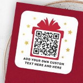 ゴールデンスターフェイク付きギフトボックスQRコードクリスマス スクエアシール