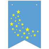 ゴールデンスターリームーンオンピクトンブルーハッピーバースデー バンティングフラッグ (第1の旗)