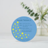 ゴールデンスターリームーンオンブルー子供の誕生日パーティー 招待状 (スタンド正面)