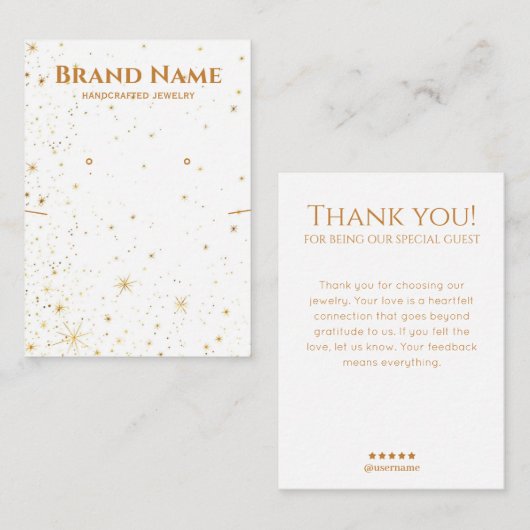 ゴールデンスター銀河系ジュエリーディスプレイ 名刺 (正面/裏面)