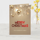 ゴールデンスター、オーナメント、メリークリスマス カード (黄色い花)