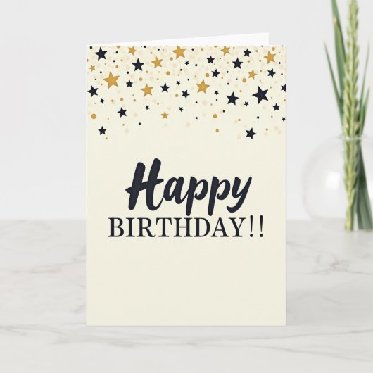 ゴールデンスター 誕生日カード カード (正面)
