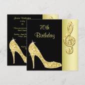 ゴールデンスティレット＆トレブルクレフト 70歳誕生日 招待状 (正面/裏面)