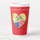 ゴールデンステート カリフォルニア 楽しい カフェラテマグ (正面)