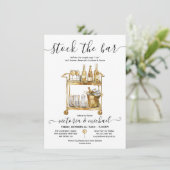 ゴールデンストックザバーカクテルバーカートシャワー 招待状 (スタンド正面)