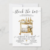 ゴールデンストックザバーカクテルバーカートシャワー 招待状 (正面)