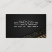 ゴールデンストライプのラグジュアリーと斑点の背景 名刺 (裏面)