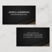 ゴールデンストライプのラグジュアリーと斑点の背景 名刺 (正面/裏面)