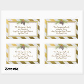 ゴールデンストライプクリスマスステッカー 長方形シール (シート)