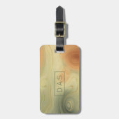 ゴールデンストラタ |ピーチオレンジ緑のアガテモノグラム ラゲッジタグ (正面縦)
