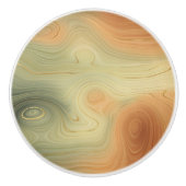 ゴールデンストラタ |ピーチ焦げオレンジ緑の瑪瑙 セラミックノブ (正面)